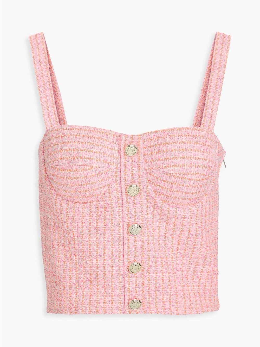 Maje Tweed Crop Top pink bustier size 1
